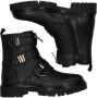 Braqeez 424782-589 Meisjes Biker Boots Zwart Leer Gesp Met Rits - Thumbnail 3