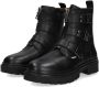 Braqeez 424782-589 Meisjes Biker Boots Zwart Leer Gesp Met Rits - Thumbnail 4