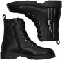 Braqeez Belle Boot Meisjes Biker Boots Zwart Leer Veters - Thumbnail 3