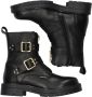 Braqeez 423559-589 Meisjes Biker Boots Zwart Leer Gesp Met Rits - Thumbnail 3