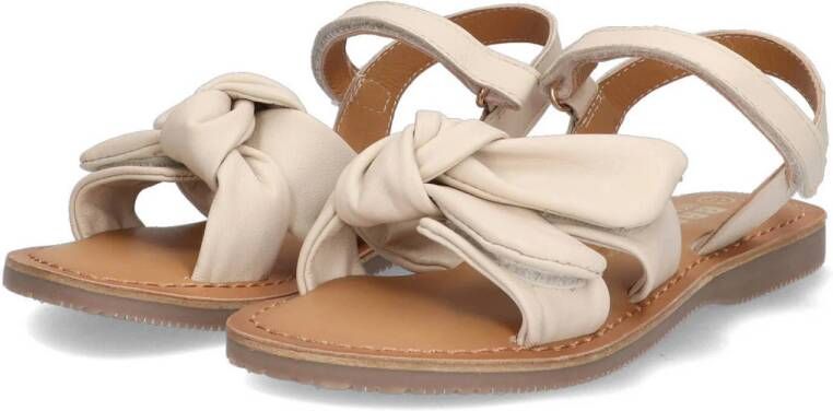 Braqeez Sam Sun leren sandalen ecru