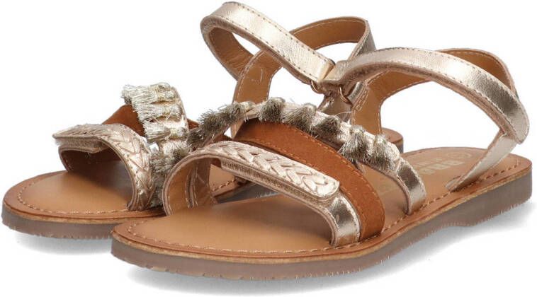 Braqeez Sophie Sun leren sandalen champagne