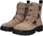 Braqeez 424782-408 Meisjes Biker Boots Taupe Suède Gesp Met Rits - Thumbnail 3