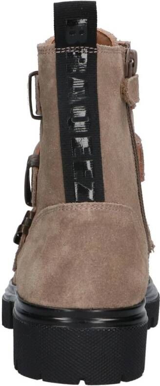 Braqeez suède bikerboots taupe