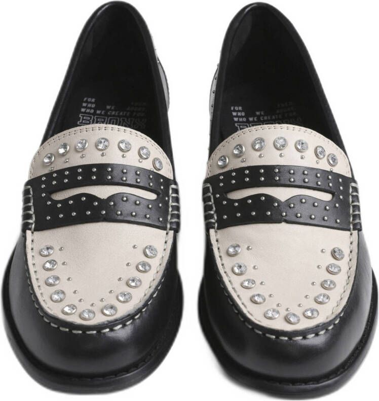 BRONX Friz-O leren loafers zwart wit