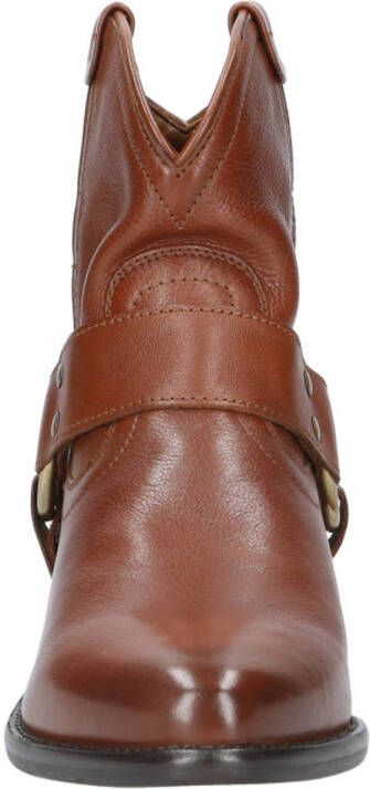 BRONX leren bikerboots cognac