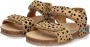 BunniesJR 224408-703 Meisjes Platte Sandalen Beige Print Imitatieleer Klittenband - Thumbnail 4