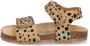 BunniesJR 224408-703 Meisjes Platte Sandalen Beige Print Imitatieleer Klittenband - Thumbnail 5