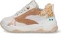 BunniesJR Bunnies JR 223374-500 Meisjes Lage Sneakers Wit Beige Print Bruin Leer Veter - Thumbnail 8