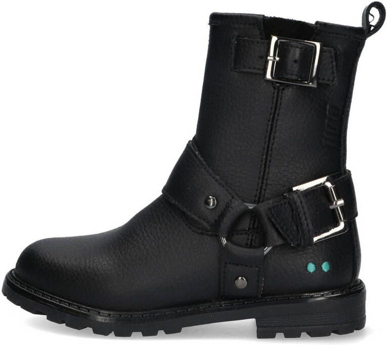 BunniesJR leren bikerboots zwart