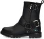 BunniesJR 224866-589 Meisjes Biker Boots Zwart Leer Gesp Met Rits - Thumbnail 8