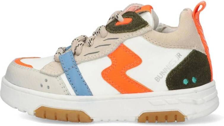 BunniesJR leren sneakers wit oranje blauw