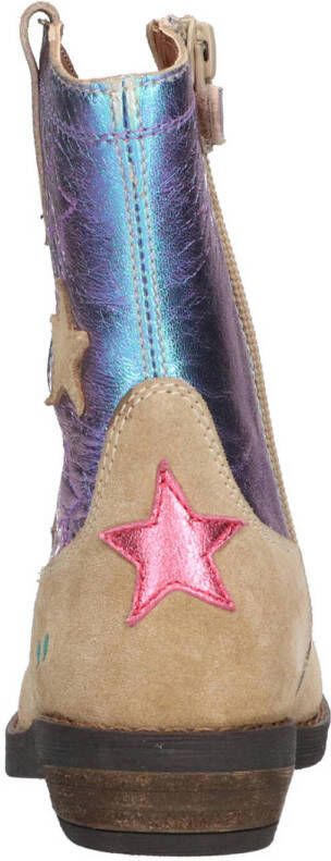 BunniesJR Roos Rodeo leren cowboylaarzen beige blauw