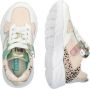 BunniesJR 224343-596 Meisjes Lage Sneakers Wit Beige Print Multicolor Imitatieleer Veters - Thumbnail 5