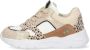 BunniesJR 224341-994 Meisjes Lage Sneakers Bruin Beige Print Imitatieleer Veters - Thumbnail 4