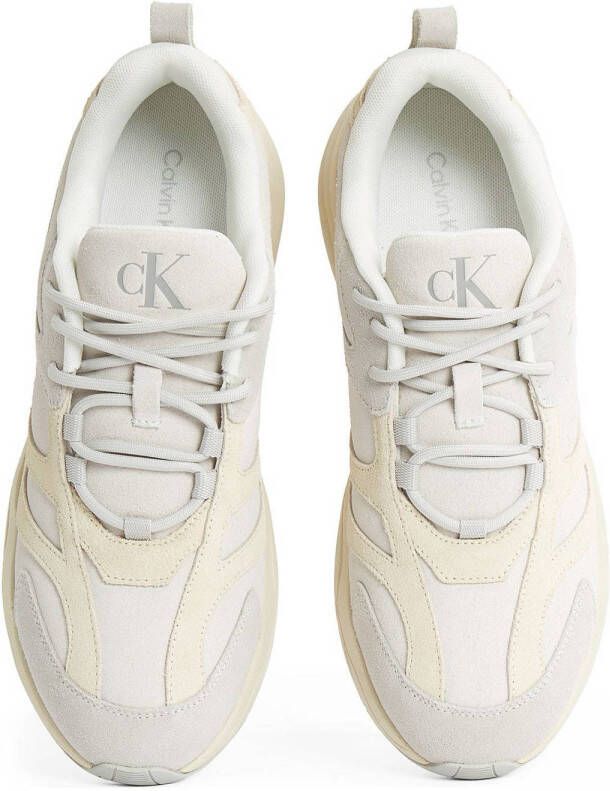 Calvin Klein chunky suède sneakers ecru