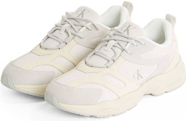 Calvin Klein chunky suède sneakers ecru