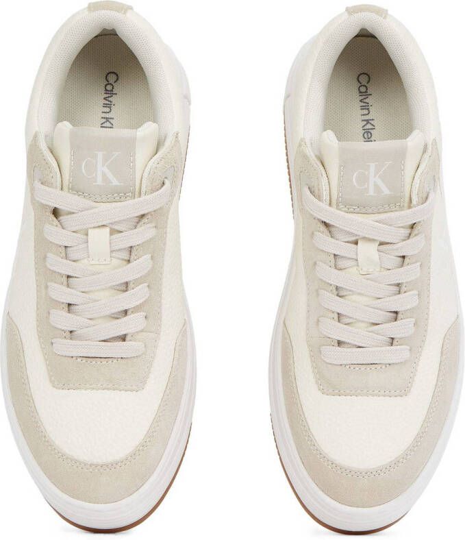 CALVIN KLEIN JEANS leren sneakers ecru taupe