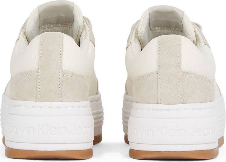 CALVIN KLEIN JEANS leren sneakers ecru taupe