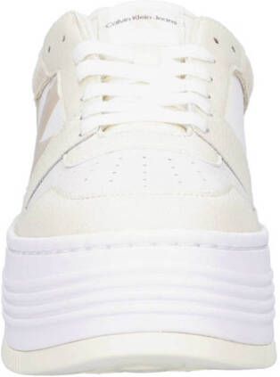 CALVIN KLEIN JEANS leren sneakers wit beige