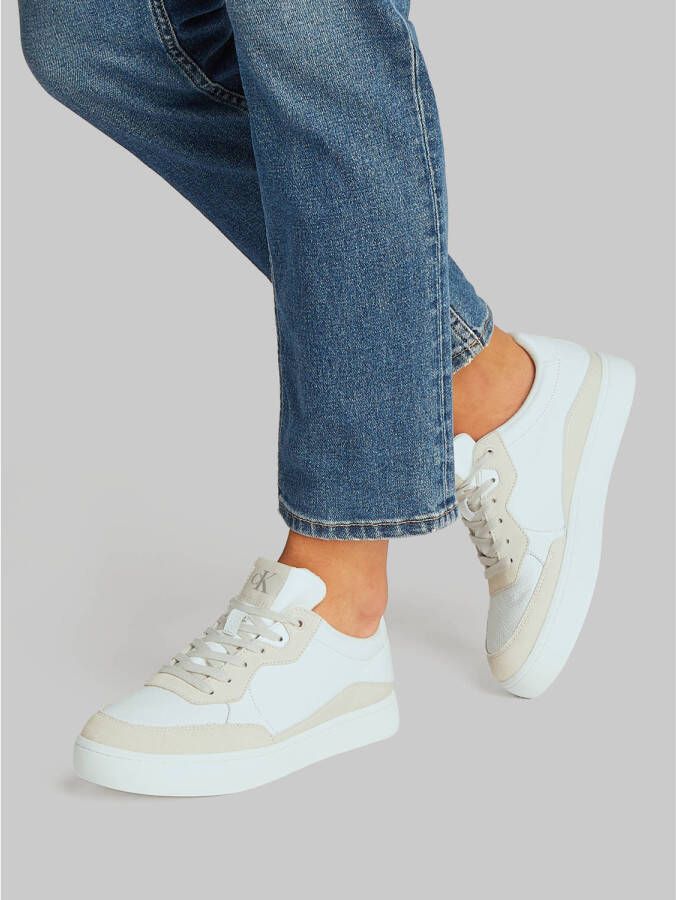 Calvin Klein leren sneakers wit beige