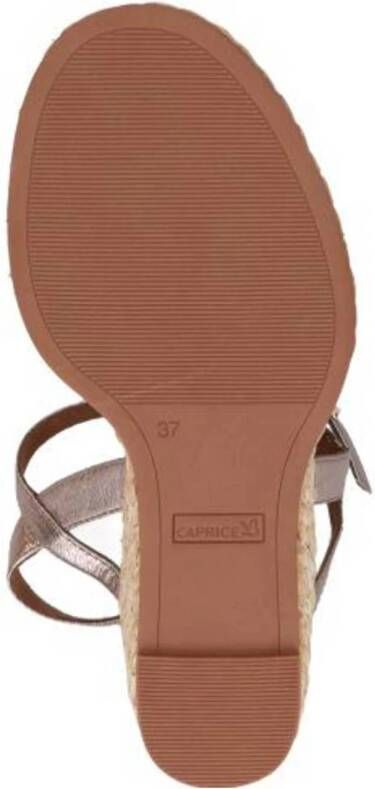 Caprice Breanna leren espadrilles taupe metallic