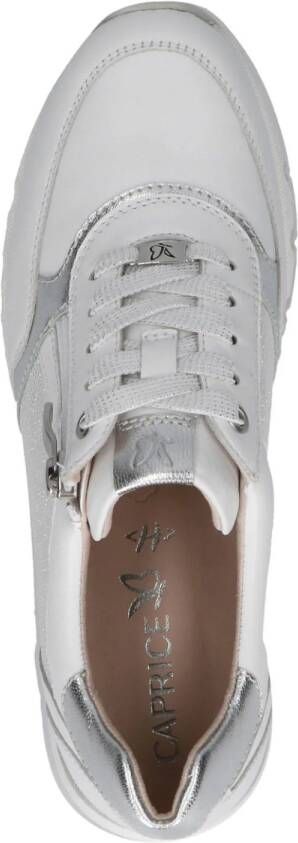 Caprice Ginga leren sneakers wit zilver