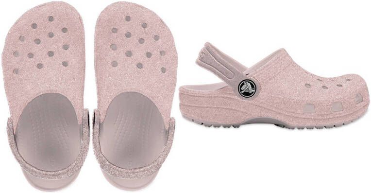 Crocs clogs met glitters lichtroze