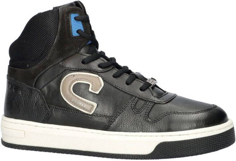 Cruyff Junior Trophy High leren sneakers zwart