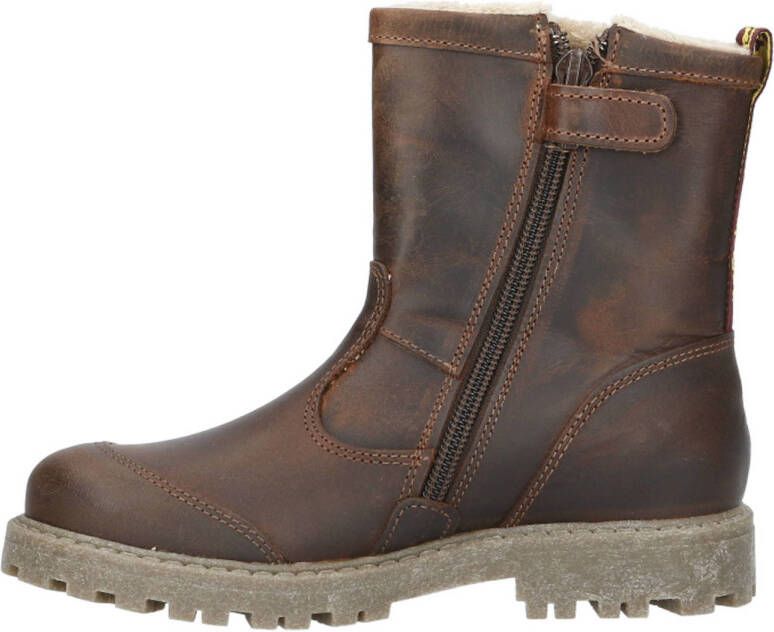 Develab gevoerde leren enkelboots cognac