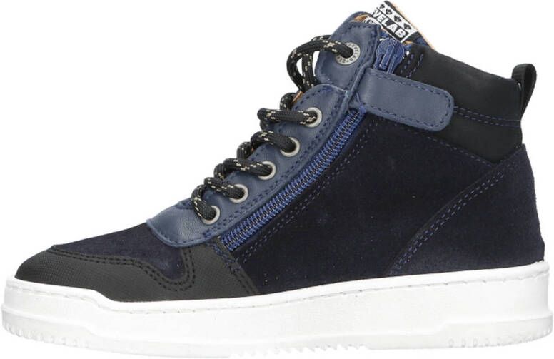 Develab leren sneakers donkerblauw