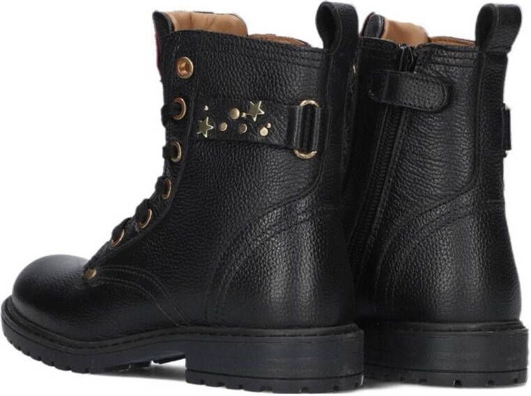 Develab leren veterboots zwart