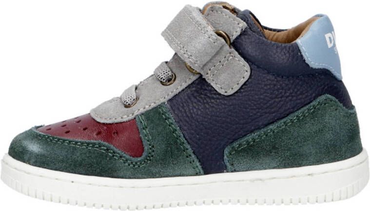 Develab leren sneakers groen blauw rood