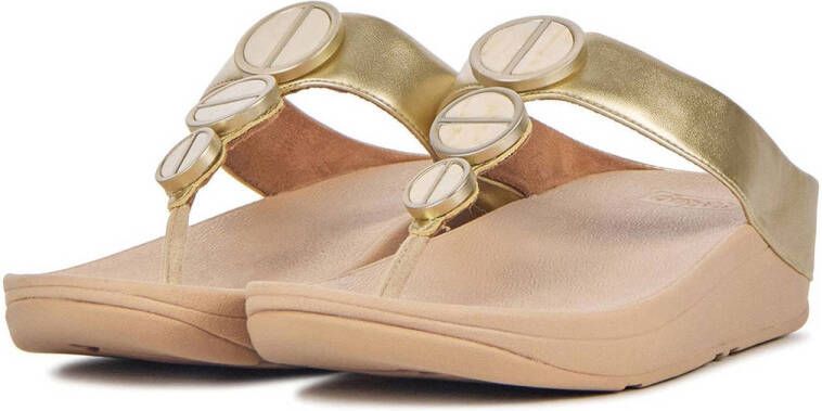 FitFlop TM leren slippers goud