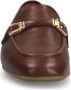 MANFIELD X INTERIEUR VAN MIES Dames Interieurvanmies Bruine leren loafers met gouden chain - Thumbnail 4