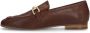 MANFIELD X INTERIEUR VAN MIES Dames Interieurvanmies Bruine leren loafers met gouden chain - Thumbnail 5