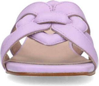 Manfield x Michelle Bollen leren slippers lila