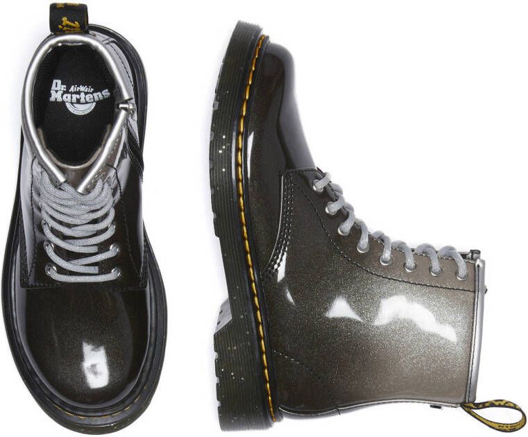 Dr. Martens 1460 Glitter J lak veterboots zwart zilver