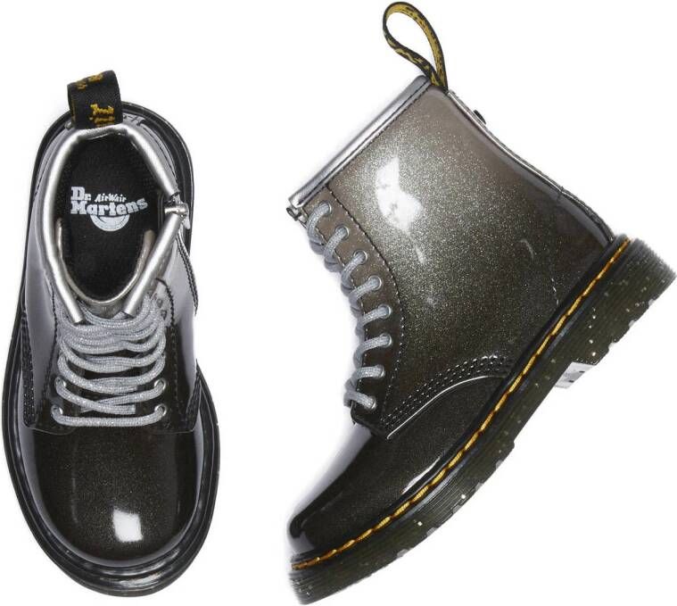 Dr. Martens 1460 Glitter T lak veterboots zwart zilver