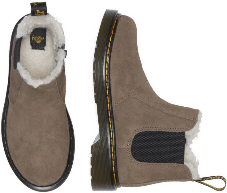 Dr. Martens 2976 Leonore gevoerde suède enkelboots dark khaki bronx