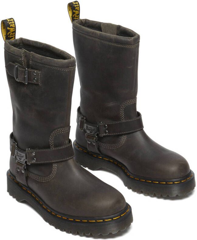 Dr. Martens Anistone Hi leren bikerboots grijs