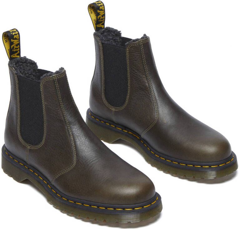 Dr. Martens leren chelseaboots grijsgroen