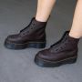 Dr. Martens Sinclair Milled Nappa Burgundy leren plateau enkelboots bruin - Thumbnail 2