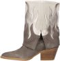 DWRS Barbados suède cowboylaarzen met flap taupe beige - Thumbnail 3