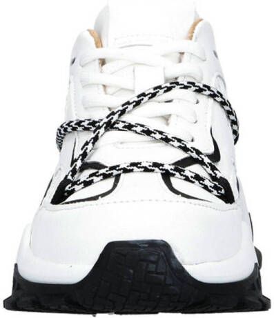 DWRS Bonney chunky leren sneakers wit zwart