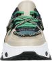 DWRS The label SmileFavorites Dames Sneakers Taupe Nude Groen Stof Leer - Thumbnail 4