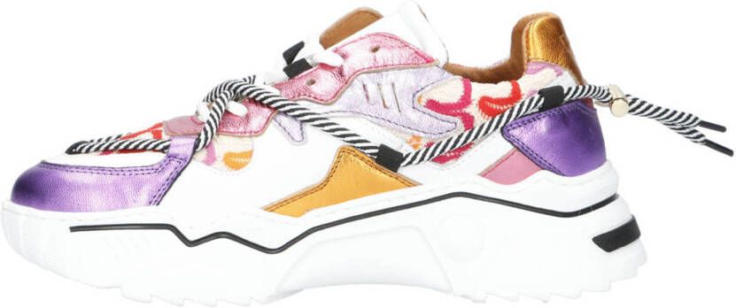 DWRS Jupiter chunky leren sneakers roze paars