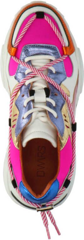 DWRS Jupiter chunky leren sneakers wit multi