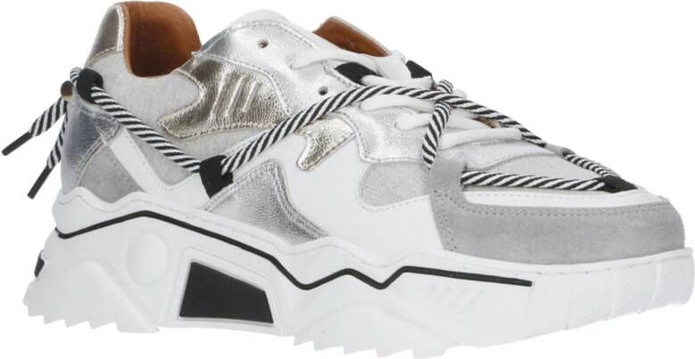 DWRS Jupiter chunky leren sneakers wit grijs