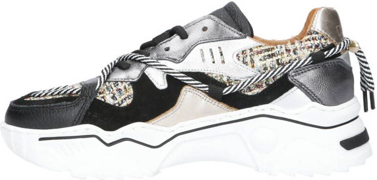 DWRS Jupiter chunky leren sneakers zwart beige